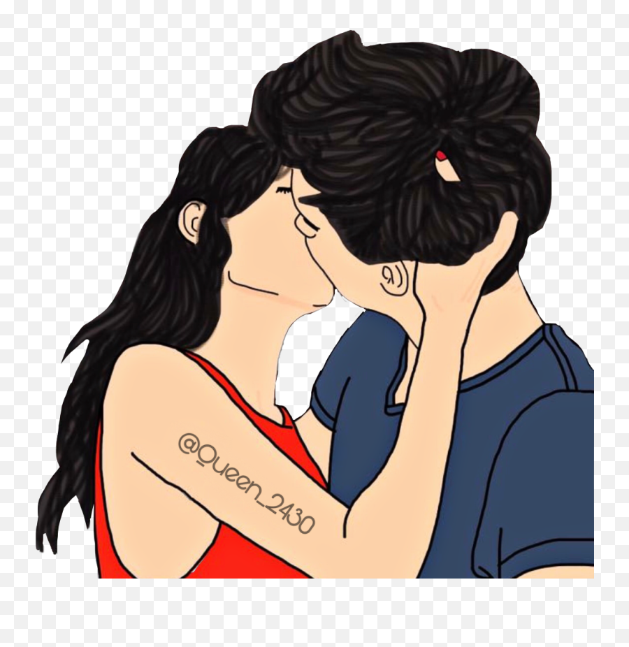 Cute Couple Kiss Love Amor Sticker By Nina Du0027 Caba - Data Center College Of The Philippines Emoji,Emoji Beso
