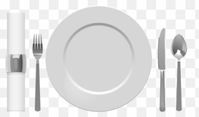 Plate Spoon Table Knife Fork And Napkin - Transparent Emoji