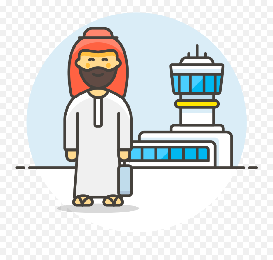 Arab Male Travel Icon - Cartoon Emoji,Arab Emoji