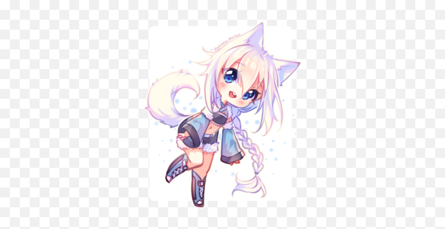 Imagenes Kawaii Para Colorear - Anime Wolf Girl Chibi Emoji,Emoticones Kawaii
