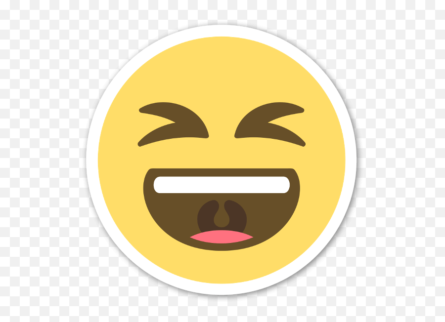 Sonrisa Con Los Ojos Cerrados - Funny Sticker Image Hd Emoji,Emoji Ojos De Corazon