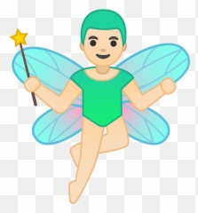 Man Fairy Light Skin Tone Icon - Emoji Fada Homem,Surfer Emoji