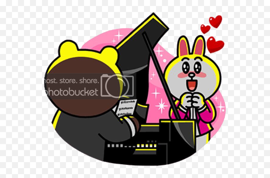Line Stickers Craze Line Sticker Cony Brown Line Friends - Brown Cony Piano Emoji,Pouty Face Emoji