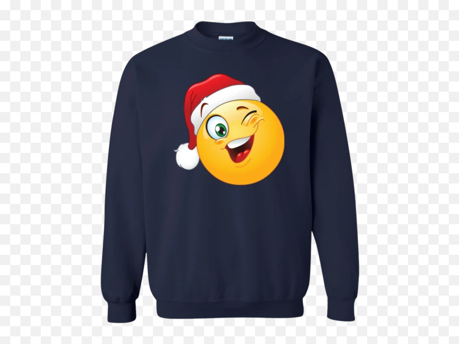 Santa Claus Christmas Emoji T Shirt G180 Gildan Crewneck Pullover Sweatshirt 8 Oz - Dark Souls Ugly Christmas Sweater,Santa Emoticon