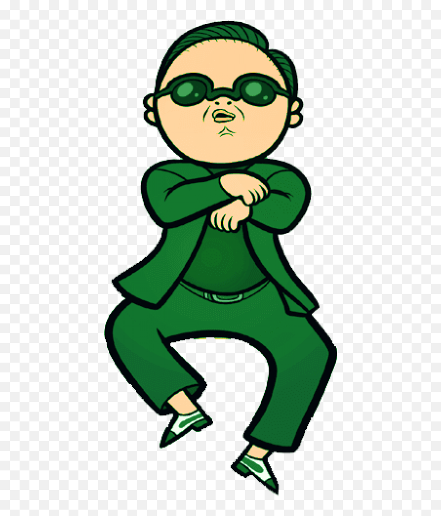 Gangnam Style Cartoon Animated Gif - Dancing Cartoon Png Gif Emoji,Animated Dancing Emoji