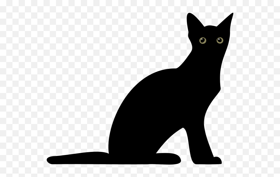 Silhouette Vector Illustration Of Cat With Glowing Eyes - Transparent Background Silhouette Of Cat Png Emoji,Furry Emoji