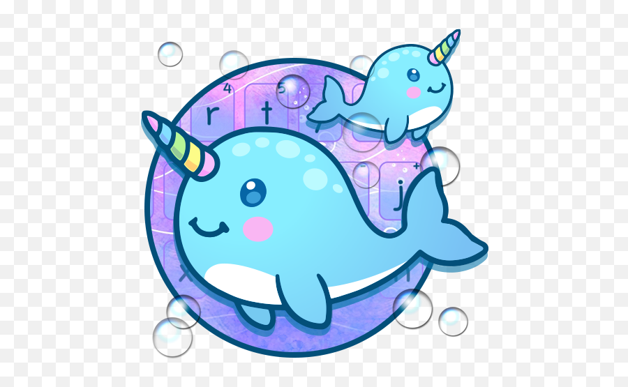 Lovely Unicorn Blue Whales Keyboard - Easy Cute Easy Whale Drawing Emoji,Whale Emoji