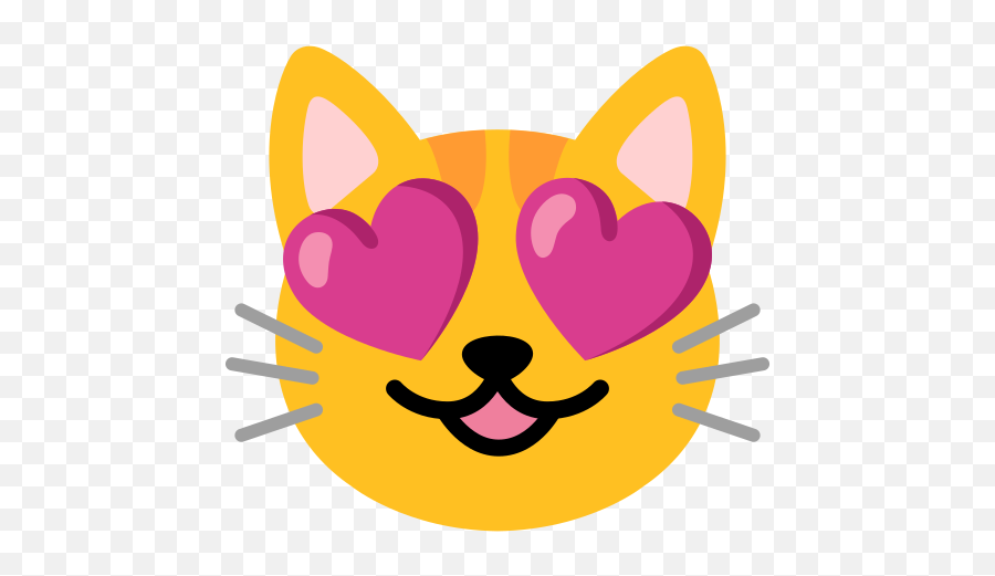 Smiling Cat With Heart - Eyes Emoji Android,Cat Face Text Emoji
