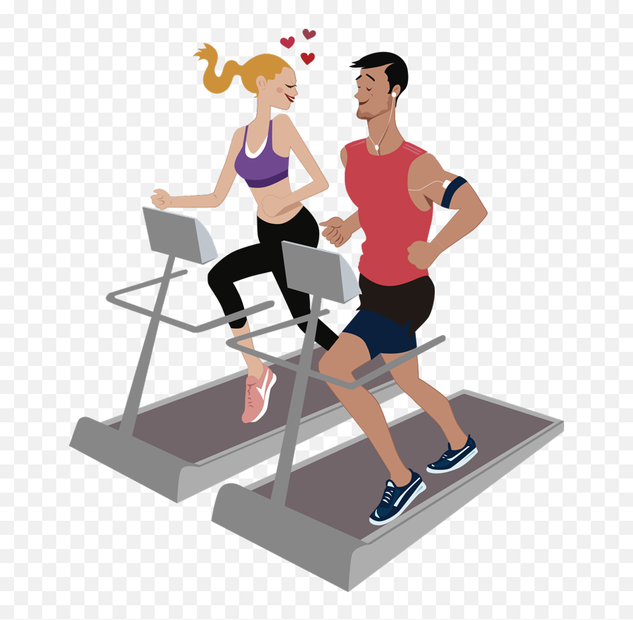 Couple In The Gym Wall Sticker - Gimnasio En Casa Parejas Emoji,Treadmill Emoji