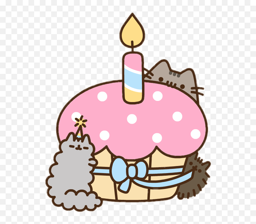 Sticker - Pusheen Birthday Png Emoji,Cat Emoji Cake
