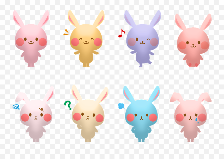 Rabbit Easter Pastel - Kartun Gambar Telur Dan Kelinci Paskah Emoji,Bunny Ears Emoji
