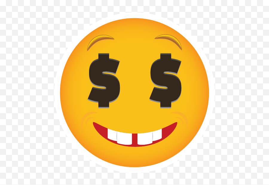 Phone Emoji Sticker Money Eyes Smiling - Cara De Emoji De Dinero,Smiling Emoji