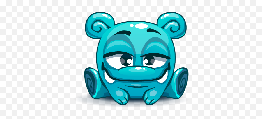 Cute Kawaii Emoji - Sitting Cartoon Monster,Cute Emoji Messages