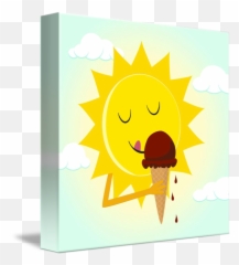 Sunny Ice Cream Eater - Cartoon Emoji,Ice Cream Sun Cloud Emoji