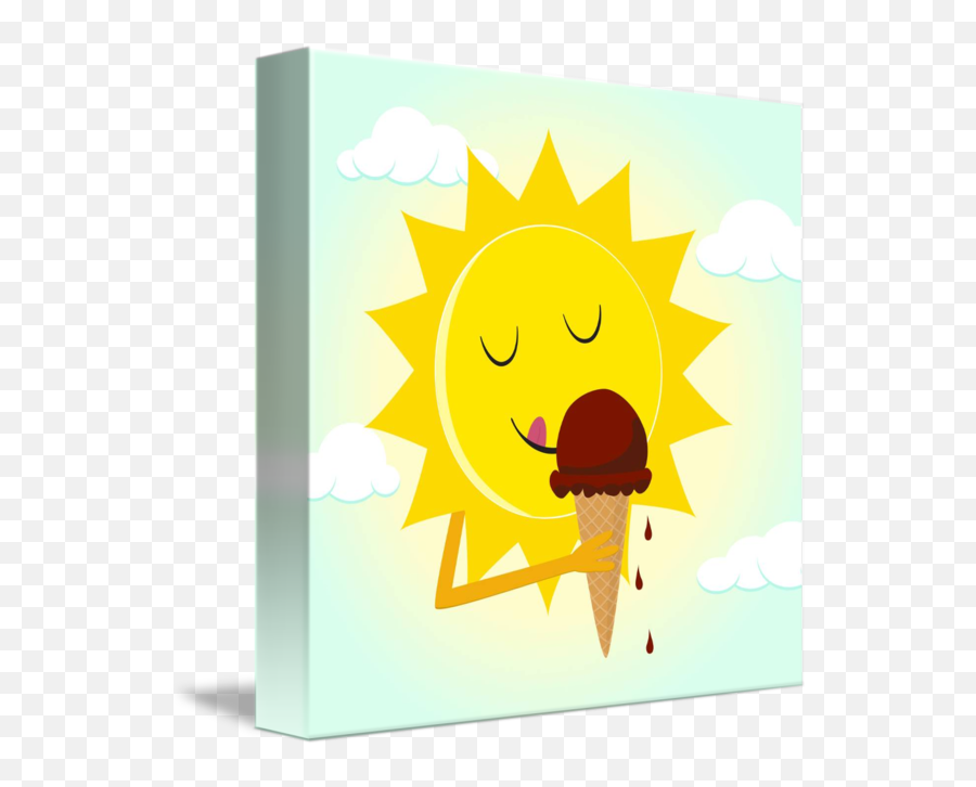 Sunny Ice Cream Eater - Cartoon Emoji,Ice Cream Sun Cloud Emoji