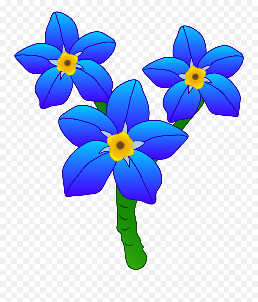 17 Blue Flower Clipart Rainforest - Forget Me Not Cartoon Emoji,Blue Flower Emoji