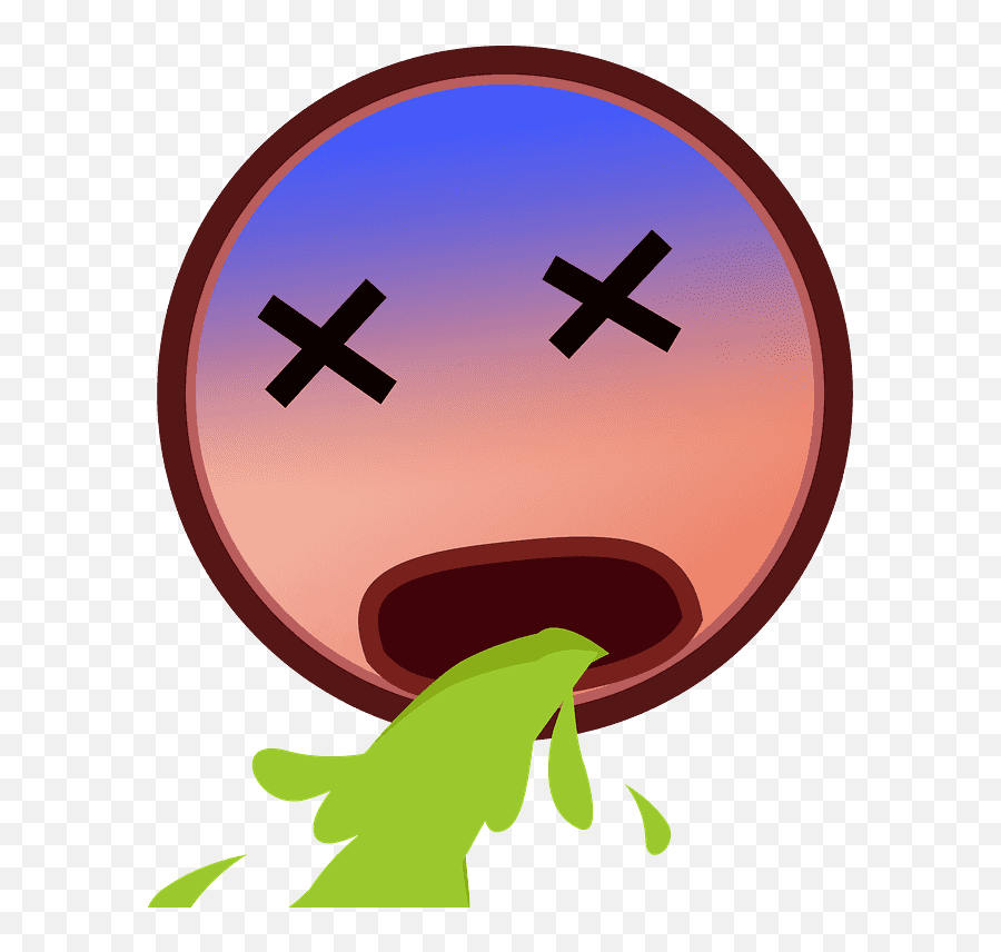 Face Vomiting Emoji Clipart - Vomiting Sticker,Puking Emoji Android