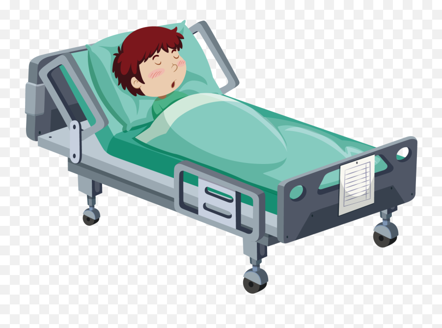 Hospital Clipart Hospital Bed - Hospital Bed Clipart Png Boy In Hospital Bed Clipart Emoji,Emoji In Bed