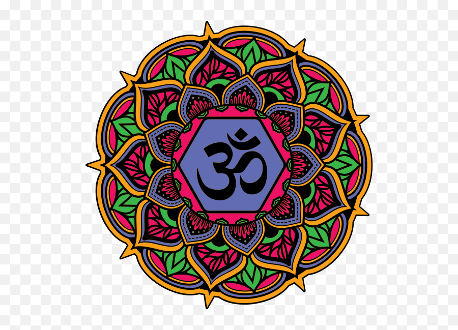 Colorful Om Mandala Floral Wall Decal - Om Emoji,Om Symbol Emoji