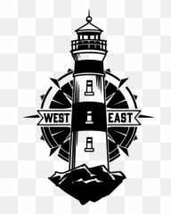 Lighthouse and compass Motorhome nautical sticker Emoji