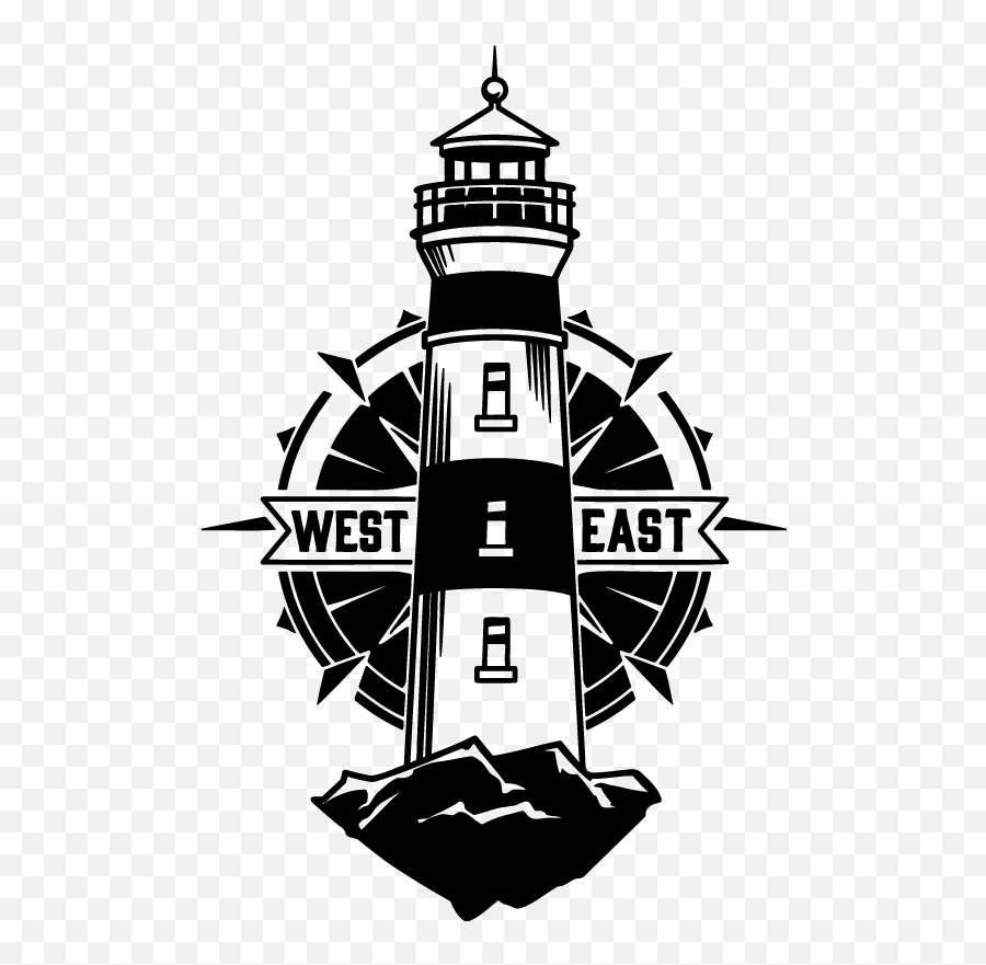 Lighthouse And Compass Motorhome Nautical Sticker Emoji,Lighthouse Emoticon