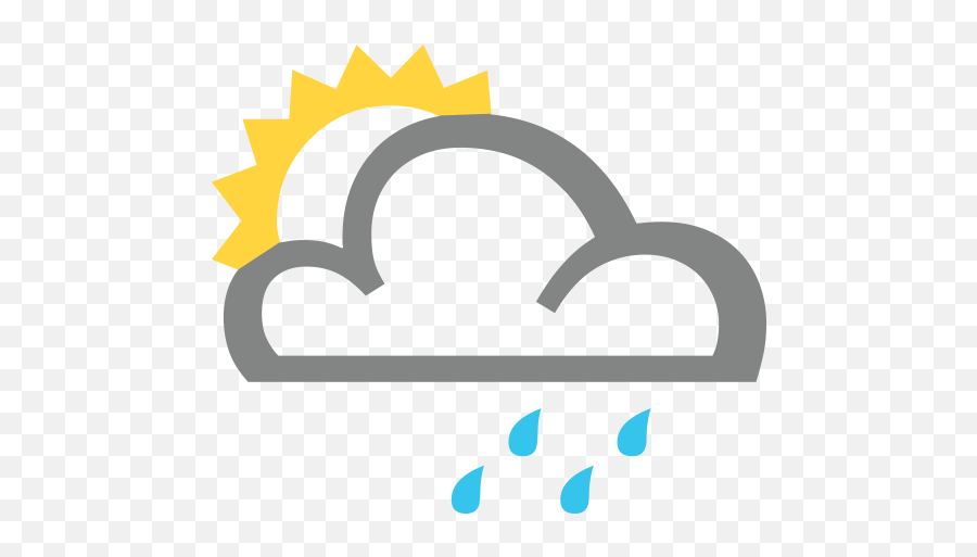 White Sun Behind Cloud With Rain Emoji - Sun Behind Cloud Symbol,Cloudy Emoji