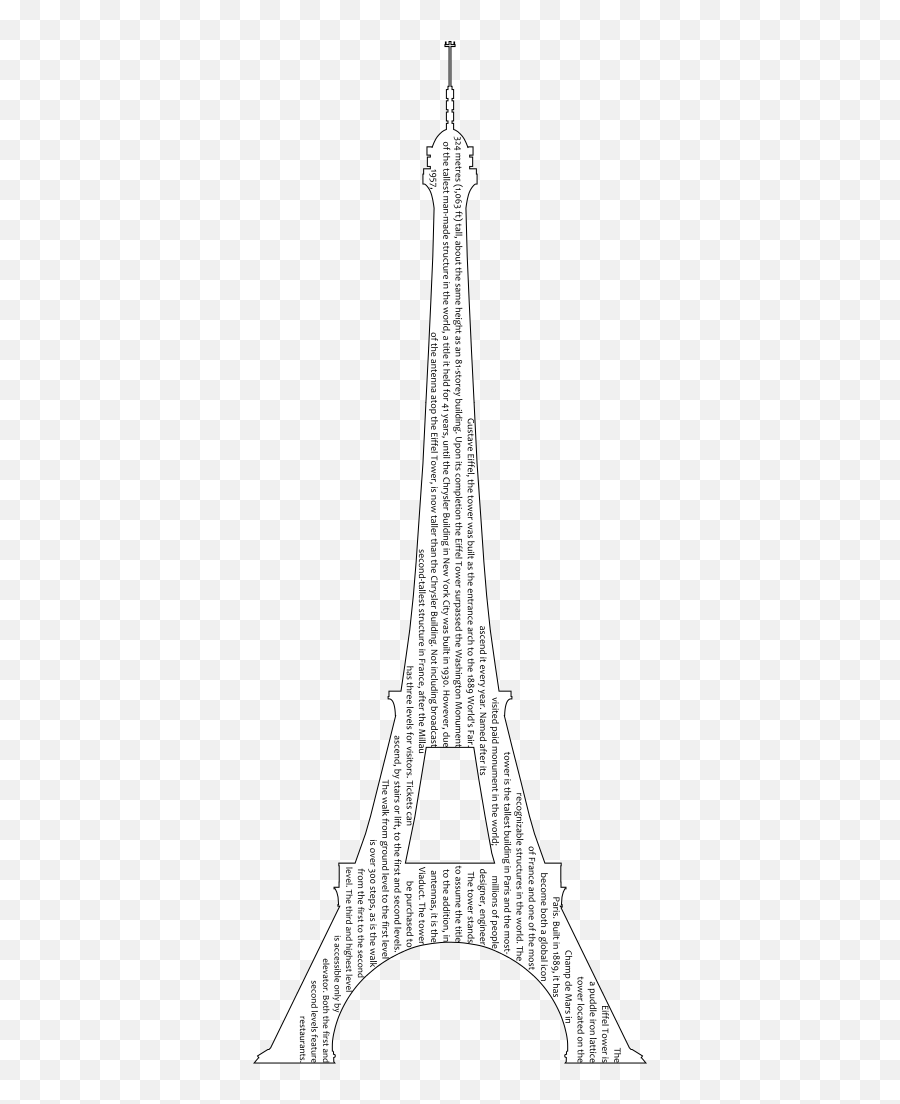 Eiffel Tower Calligram - Tower Emoji,Eiffel Tower Emoji