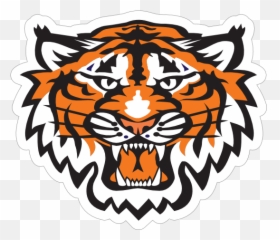 Growling Tiger Head Mascot Sticker - Comerica Park Emoji