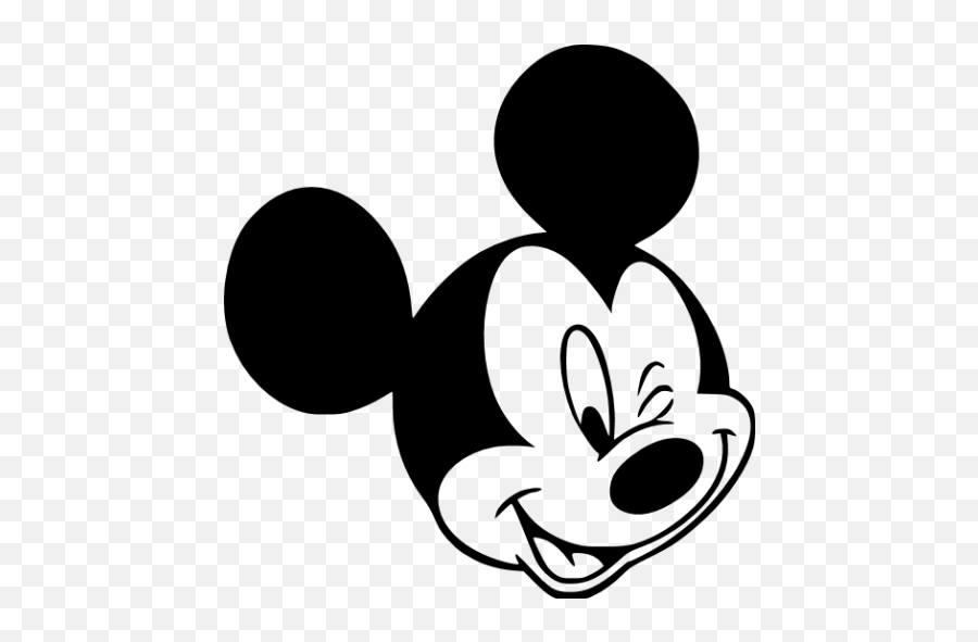 Black Mickey Mouse 39 Icon - Mickey Mouse Face Vector Emoji,Mickey Mouse Emoticon