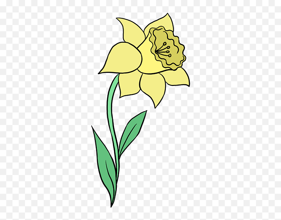 Really Easy Drawing Tutorial - Drawing Daffodil Emoji,Daffodil Emoji