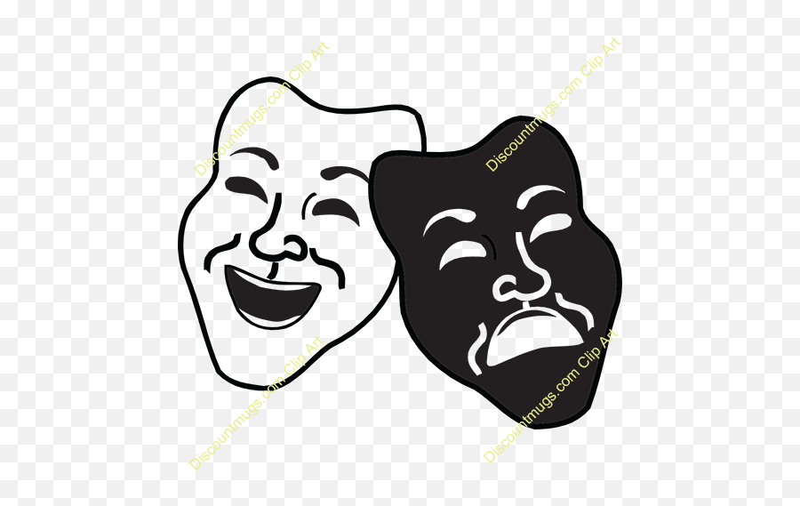 White Background Clipart - Greek Chorus Clipart Emoji,Comedy Tragedy Emoji