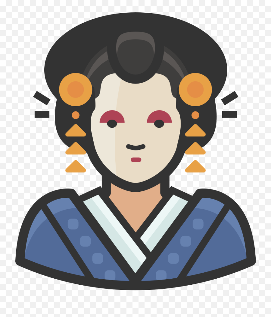 Traditional Japanese Woman Icon - Traditional Icon Emoji,Japanese Face Emoji