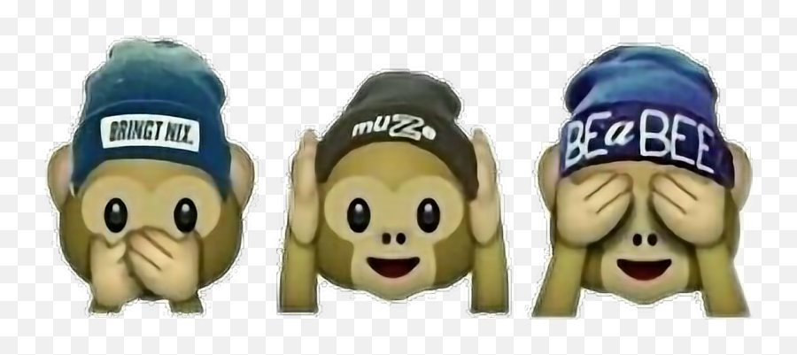 Tumblr Monkey Mono Emoji Wathsapp - Monkey Emojis Png Flower Crown,Three Monkey Emoji