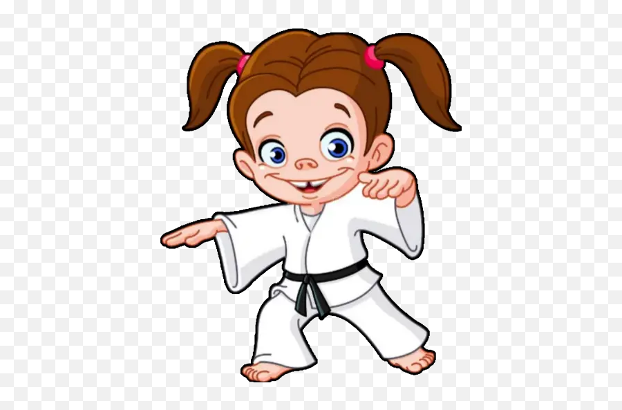 Peques 2 Stickers For Whatsapp - Little Girl Karate Cartoon Emoji,Karate Emoji
