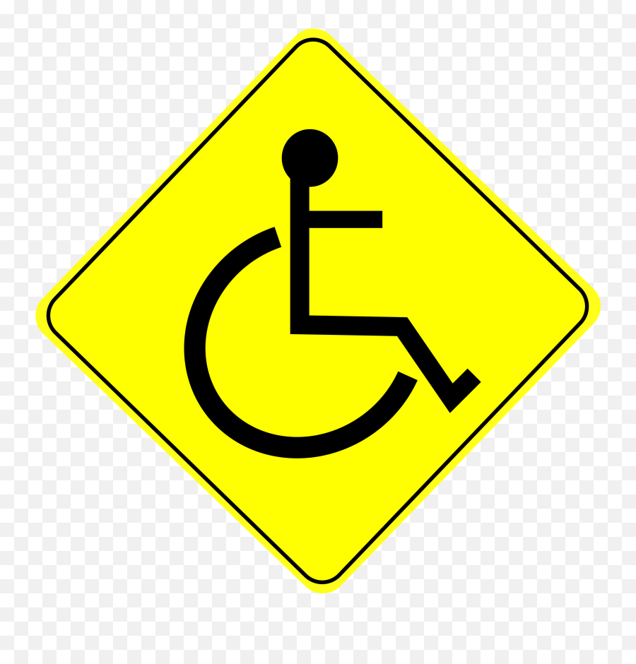 Caution Sign Clipart - Caution Wheelchair Sign Emoji,Caution Sign Emoji