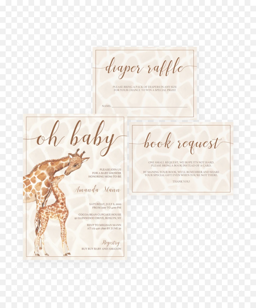 Oh Baby Baby Shower Invitation Template Giraffe Theme - Baby Shower Giraffe Invitation Template Emoji,Emoji Level 92