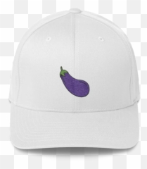 Eggplant Emoji Fitted Baseball Hat - Unisex