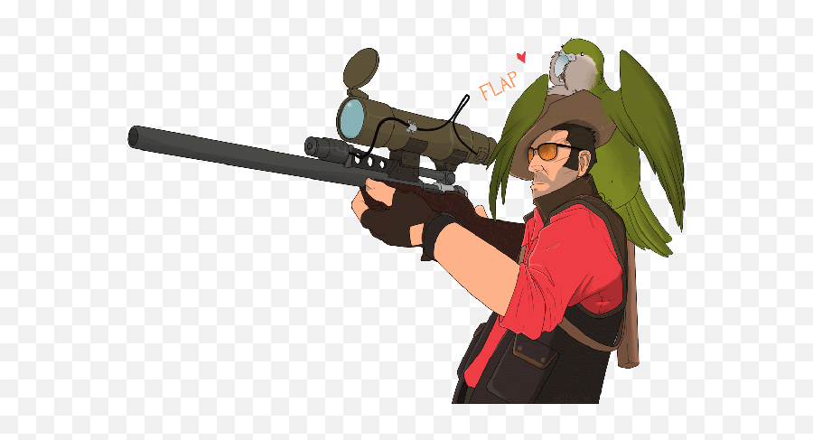 Steam Community Rare Parrot Cosmetic - Transparent Sniper Gif Tf2 Emoji,Sniper Emoji
