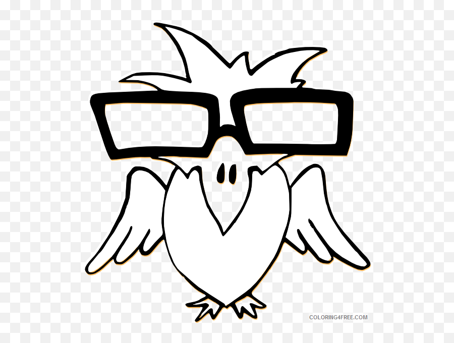 Bird Outline Coloring Pages White Bird Outline Clip Art - Bird With Glasses Emoji,White Bird Emoji
