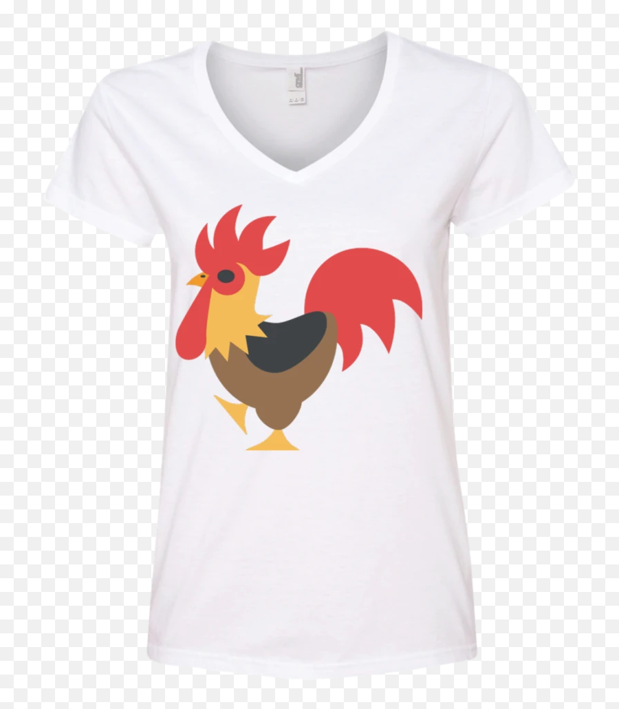 Cock Emoji Ladies V - Short Sleeve,Comb Emoji