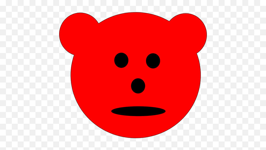 Red Bear Emoticon Vector Drawing - Mile End Tube Station Emoji,Bear Emoticon