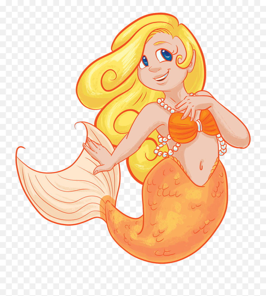 Mermaid Blonde Orange Yellow Free - Clipart Sereias Png Emoji,Little Mermaid Emoji