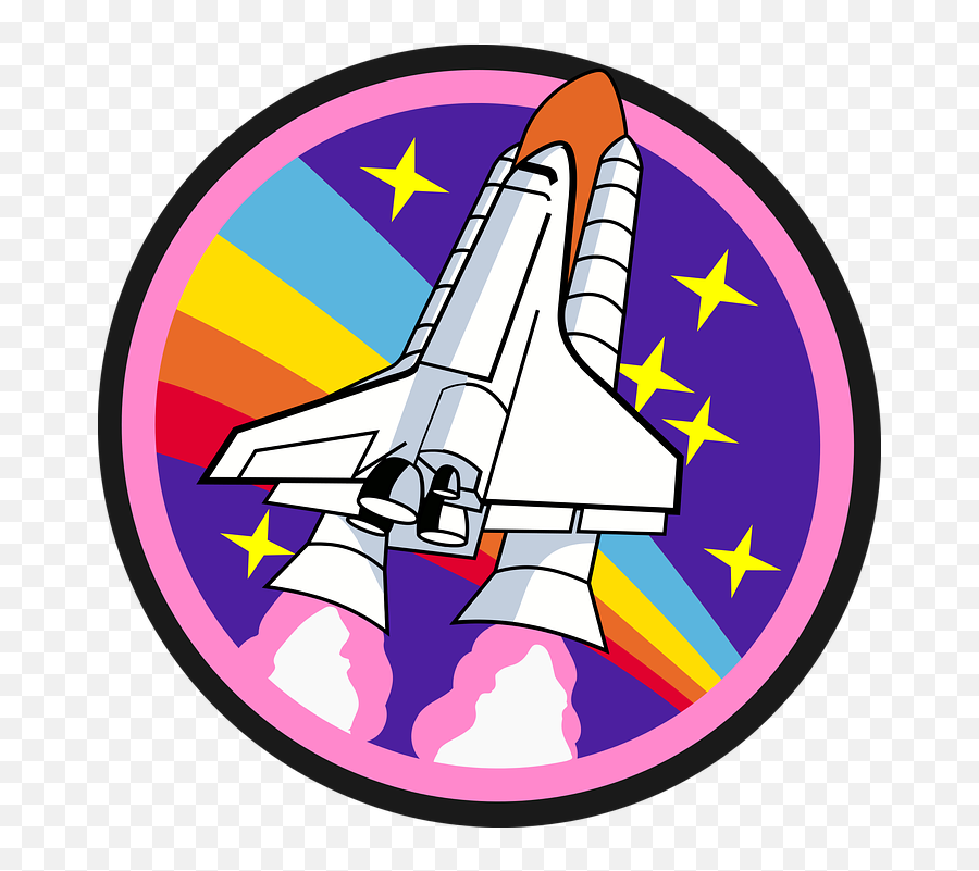 Badge Patch Pink - Cohete Parche Emoji,Flag And Rocket Emoji