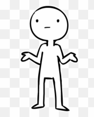 Png Shrug Transparent - Drawing Of Person Shrugging Emoji