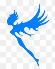 Fairy Angel Blue Flying Female - Blue Fairy Silhouette Png Emoji,Magic Wand Emoji