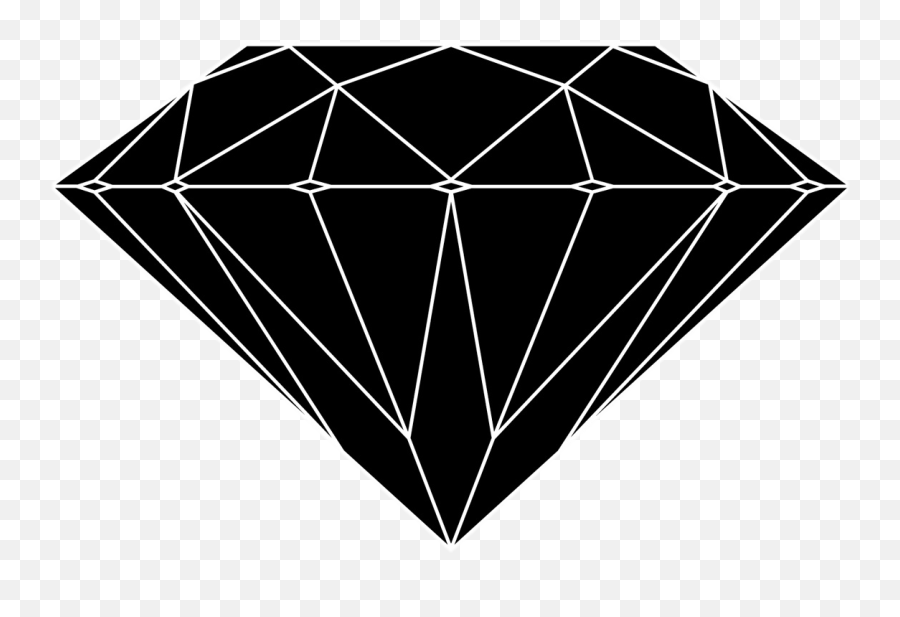 Transparent Black Diamond Clipart - Diamond Supply Co Cushion Emoji,Black Diamond Emoji