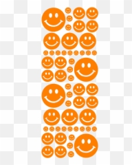 Smiley Face Wall Decals In Orange - Wall Decal Emoji,Cheer Emoticon
