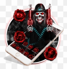Download Skull Cowboy Launcher Theme Live HD Wallpapers for - Fire Gun Emoji