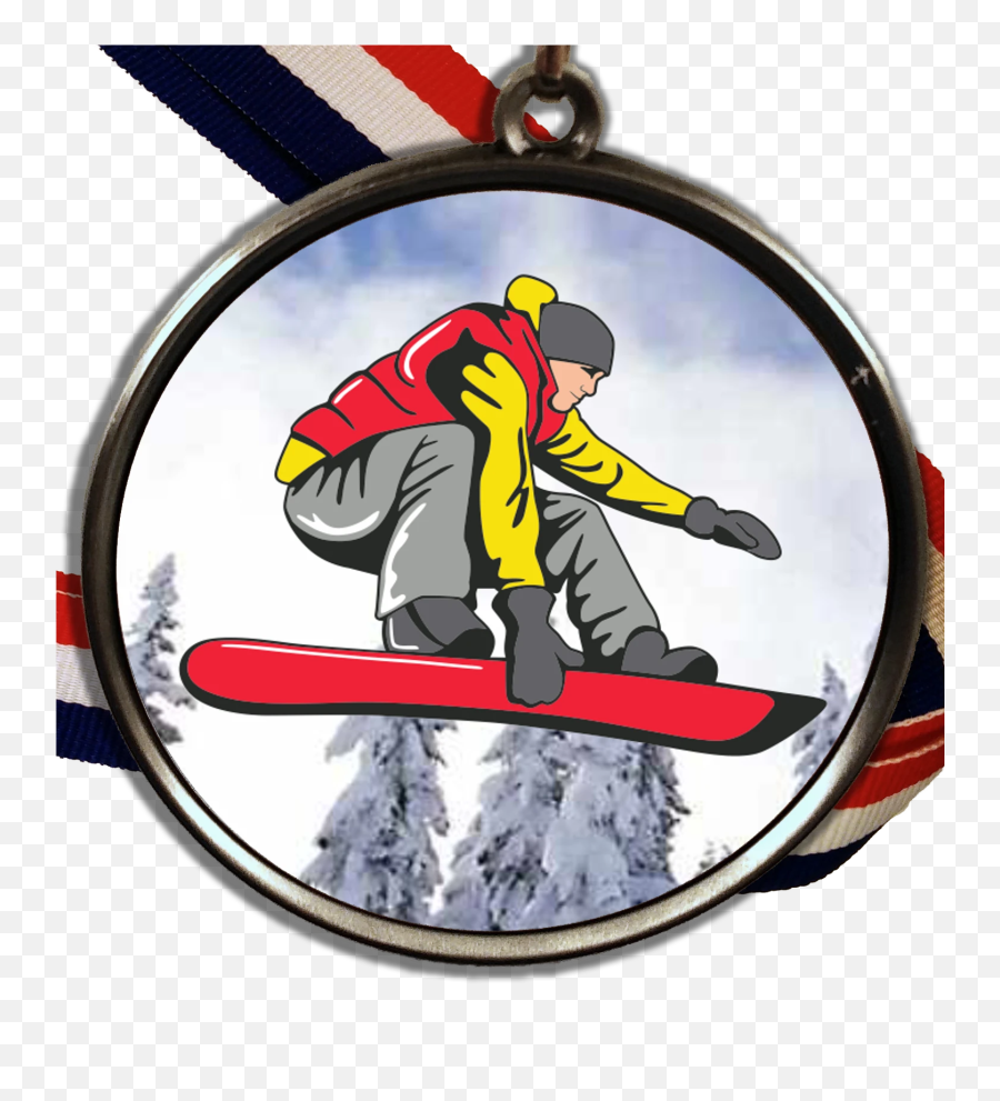 Snowboarding Logo Medal With Ribbon - Corn Dog Emoji,Awareness Ribbon Emoji