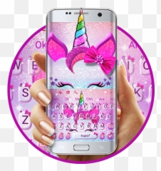 Download Girly Glisten Unicorn Kitty Keyboard - Smartphone Emoji,Girly Emoji